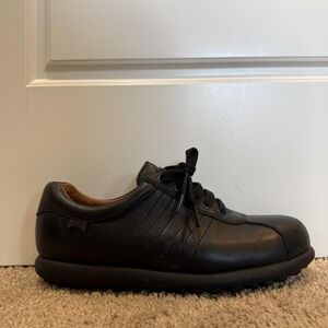 Camper Pelotas Ariel Shoes Mens Size 7 Black Leather Lace Up Casual Sneakers